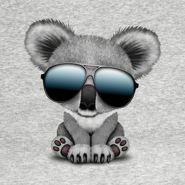 Cute Baby Koala Bear Wearing Sunglasses by jeffbartels